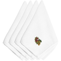 "Caroline's Treasures EMBT3817NPKE Fall Raspberries and Acorns Embroidered Napkins (Set of 4), 20"", Multicolor"