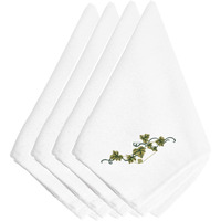 "Caroline's Treasures EMBT3820NPKE Fall Ivy Embroidered Napkins (Set of 4), 20"", Multicolor"