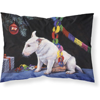 "Caroline's Treasures Bull Terrier under the Christmas Tree Fabric Standard Pillowcase FMF0012PILLOWCASE, Multicolor"