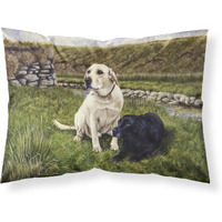 "Caroline's Treasures Yellow and Black Labradors Fabric Standard Pillowcase FRF0018PILLOWCASE, Multicolor"