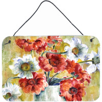 "Caroline's Treasures Flowers by Fiona Goldbacher Wall or Door Hanging Prints GFGO0028DS812, 8""H x 12""W, Multicolor"