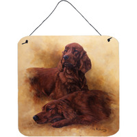 "Caroline's Treasures Red Irish Setters Portrait by Michael Herring Wall or Door Hanging Prints HMHE0181DS66, 6HX6W, Multicolor"
