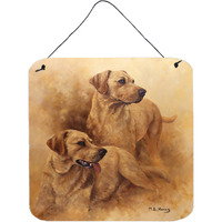 "Caroline's Treasures Yellow Labs by Michael Herring Wall or Door Hanging Prints HMHE0182DS66, 6""H x 6""W, Multicolor"