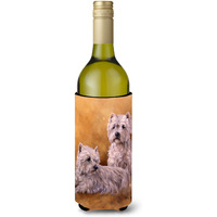 "Caroline's Treasures Westies by Michael Herring Wine Bottle Koozie Hugger, 750ml, Multicolor"