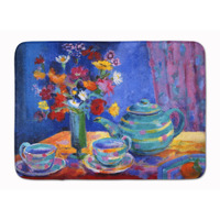 "Caroline's Treasures Blue Tea by Wendy Hoile Floor Mat, 19"" x 27"", Multicolor"