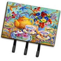 "Caroline's Treasures HWH0011TH68 Teal Tea by Wendy Hoile Leash or Key Holder, Large, Multicolor"
