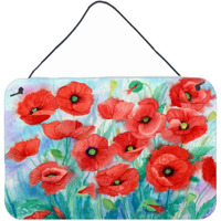 "Caroline's Treasures Poppies Wall or Door Hanging Prints IBD0258DS812, 8HX12W, Multicolor"