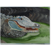 "Caroline's Treasures JMK1003PLMT Blue Alligator Fabric Placemat, Multicolor"