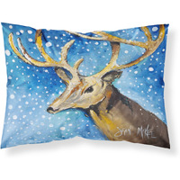 "Caroline's Treasures JMK1009PILLOWCASE Reindeer Fabric Standard Pillowcase, Large, Multicolor"