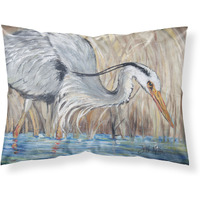 "Caroline's Treasures JMK1013PILLOWCASE Blue Heron In The Reeds Fabric Standard Pillowcase, Large, Multicolor"
