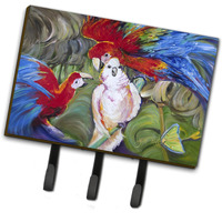 "Caroline's Treasures JMK1018TH68 Mnage-A-Trois Parrots Leash or Key Holder, Large, Multicolor"