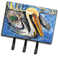 "Caroline's Treasures JMK1020TH68 Pelican Dressed as A Reindeer Leash or Key Holder, Large, Multicolor"