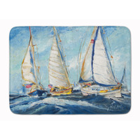 "Caroline's Treasures Roll me over Sailboats Floor Mat, 19"" x 27"", Multicolor"