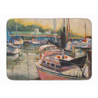 "Caroline's Treasures Black Sails Sailboat Floor Mat, 19"" x 27"", Multicolor"
