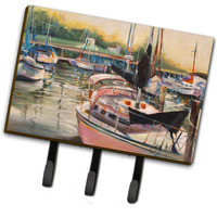 "Caroline's Treasures JMK1032TH68 Black Sails Sailboat Leash or Key Holder, Large, Multicolor"