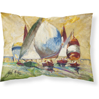 "Caroline's Treasures JMK1033PILLOWCASE Bimini Sails Sailboat Fabric Standard Pillowcase, Large, Multicolor"