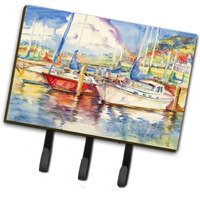 "Caroline's Treasures JMK1034TH68 Three Boats Sailboats Leash or Key Holder, Large, Multicolor"