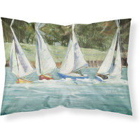 "Caroline's Treasures JMK1035PILLOWCASE Sailboats On The Bay Fabric Standard Pillowcase, Large, Multicolor"