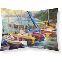 "Caroline's Treasures JMK1036PILLOWCASE Sailboats At Sunset Fabric Standard Pillowcase, Large, Multicolor"