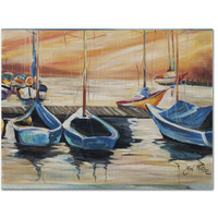 "Caroline's Treasures JMK1038PLMT Beach View With Sailboats Fabric Placemat, Multicolor"