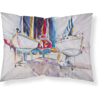 "Caroline's Treasures JMK1039PILLOWCASE Sailboats In Dry Dock Fabric Standard Pillowcase, Large, Multicolor"