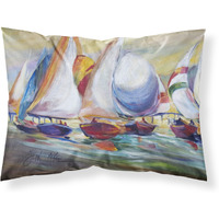 "Caroline's Treasures JMK1040PILLOWCASE Sailboat Race In Dauphin Island Fabric Standard Pillowcase, Large, Multicolor"