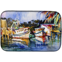 "Caroline's Treasures Fly Creek Fish Market Dish Drying Mat, 14"" x 21"", Multicolor"