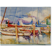 "Caroline's Treasures JMK1049PLMT End Stall Sailboats Fabric Placemat, Multicolor"