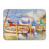 "Caroline's Treasures End Stall Sailboats Floor Mat, 19"" x 27"", Multicolor"
