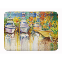 "Caroline's Treasures Blue Heron and Deep Sea Fishing Boats Floor Mat, 19"" x 27"", Multicolor"