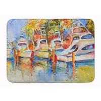 "Caroline's Treasures Deep Sea Fishing Boats at the Dock, 19"" x 27"", Multicolor"