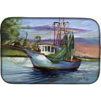 "Caroline's Treasures Jeannie Shrimp Boat Dish Drying Mat, 14"" x 21"""