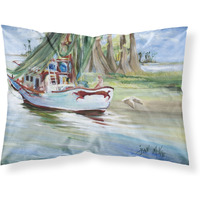 "Caroline's Treasures JMK1060PILLOWCASE Jeannie Shrimp Boat Fabric Standard Pillowcase, Large, Multicolor"