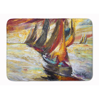 "Caroline's Treasures Red Sails Sailboat Floor Mat, 19"" x 27"", Multicolor"