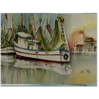 "Caroline's Treasures JMK1068PLMT Ocean Springs Shrimper Fabric Placemat, Multicolor"