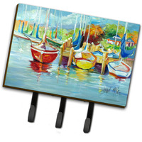 "Caroline's Treasures On the Dock Sailboats Leash or Key Holder hooks, Large, Multicolor"