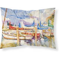 "Caroline's Treasures JMK1072PILLOWCASE Run Away Sailboats Fabric Standard Pillowcase, Large, Multicolor"