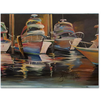 "Caroline's Treasures JMK1076PLMT Sea Chase Deep Sea Fishing Boats Fabric Placemat, Multicolor"