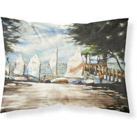 "Caroline's Treasures JMK1077PILLOWCASE Sailing Lessons Sailboats Fabric Standard Pillowcase, Large, Multicolor"