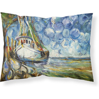 "Caroline's Treasures JMK1080PILLOWCASE Shrimp Boat 101 Fabric Standard Pillowcase, Large, Multicolor"