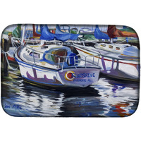"Caroline's Treasures Sunshine Sailboat Dish Drying Mat, 14"" x 21"", Multicolor"