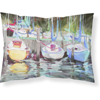 "Caroline's Treasures JMK1084PILLOWCASE Yellow Boat Sailboat Fabric Standard Pillowcase, Large, Multicolor"