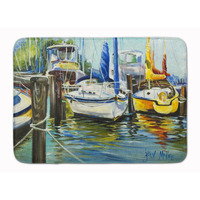 "Caroline's Treasures Yellow boat II Sailboat Floor Mat, 19"" x 27"", Multicolor"