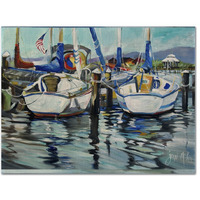 "Caroline's Treasures JMK1087PLMT Turquoise Bay Sailboat Fabric Placemat, Multicolor"