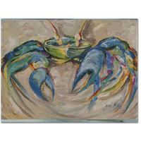 "Caroline's Treasures JMK1089PLMT Blue Crab Fabric Placemat, Multicolor"