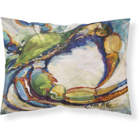 "Caroline's Treasures JMK1091PILLOWCASE Blue Crab Fabric Standard Pillowcase, Large, Multicolor"