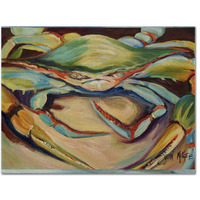 "Caroline's Treasures JMK1097PLMT Blue Crab Fabric Placemat, Multicolor"