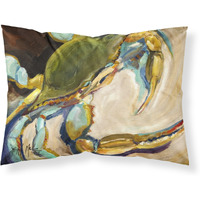 "Caroline's Treasures JMK1098PILLOWCASE Blue Crab Fabric Standard Pillowcase, Large, Multicolor"