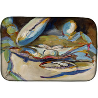"Caroline's Treasures Big Claw Blue Crab Dish Drying Mat, 14"" x 21"", Multicolor"
