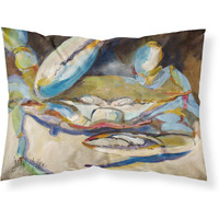 "Caroline's Treasures JMK1099PILLOWCASE Big Crab Claw Blue Crab Fabric Standard Pillowcase, Large, Multicolor"